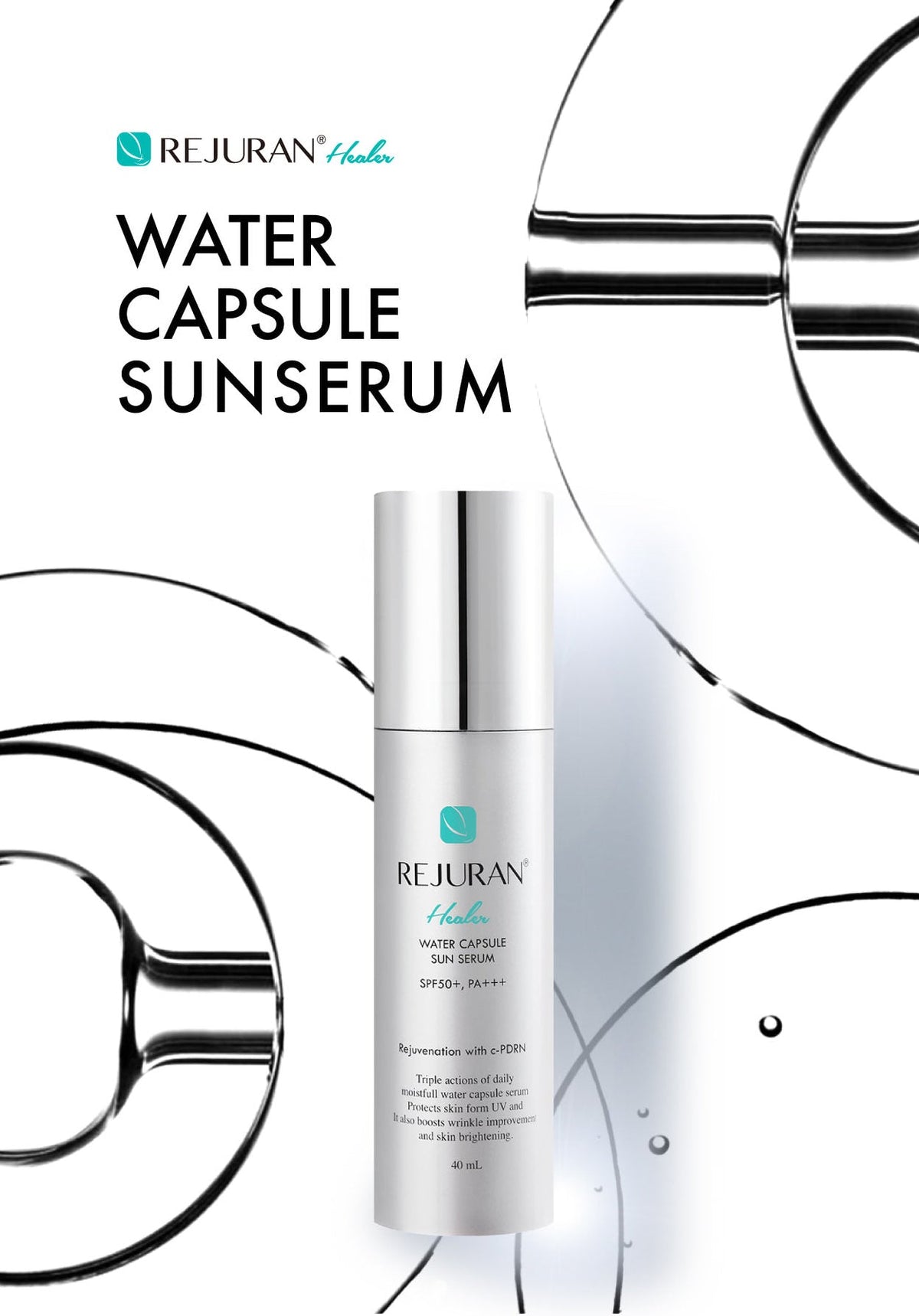 REJURAN c-PDRN Healer Water Capsule Sun Serum SPF15 PA+++ 40ml