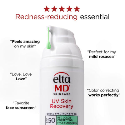 EltaMD UV Skin Recovery Red Color Correcting Green Tint Broad Spectrum SPF 50